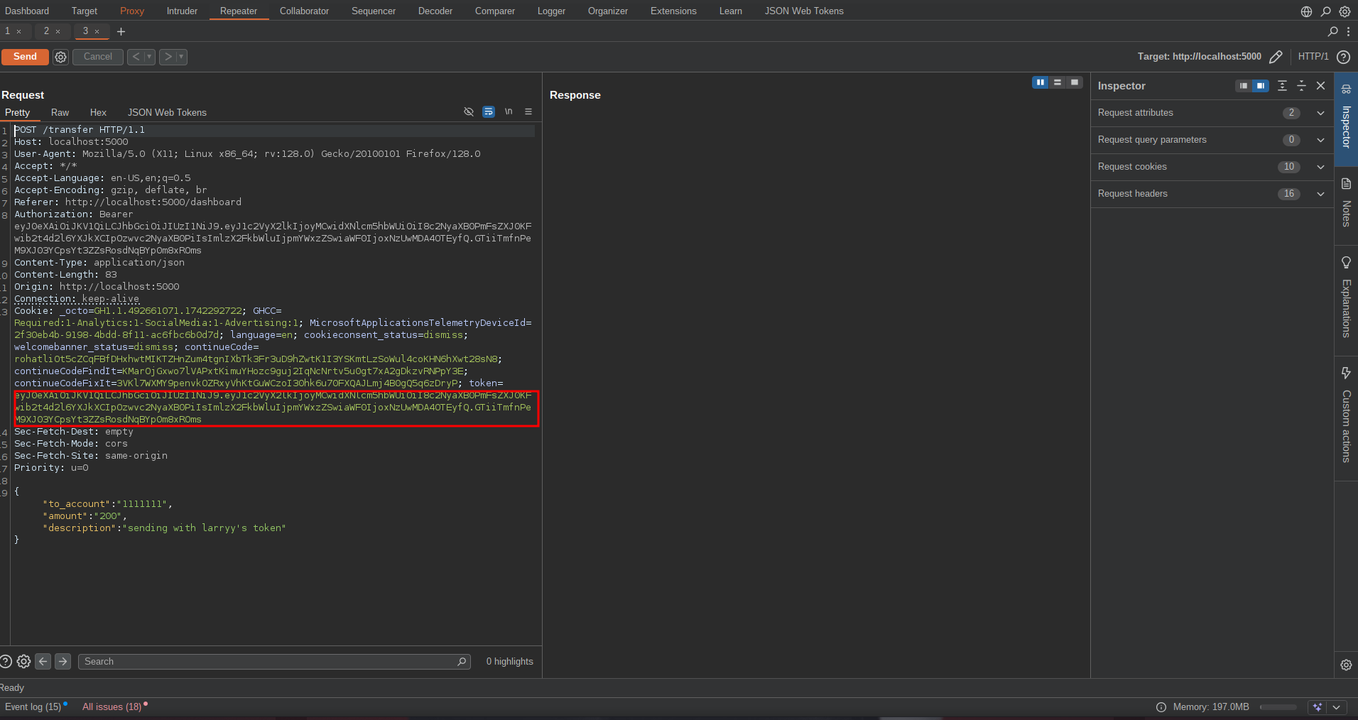 attacker&rsquo;s token