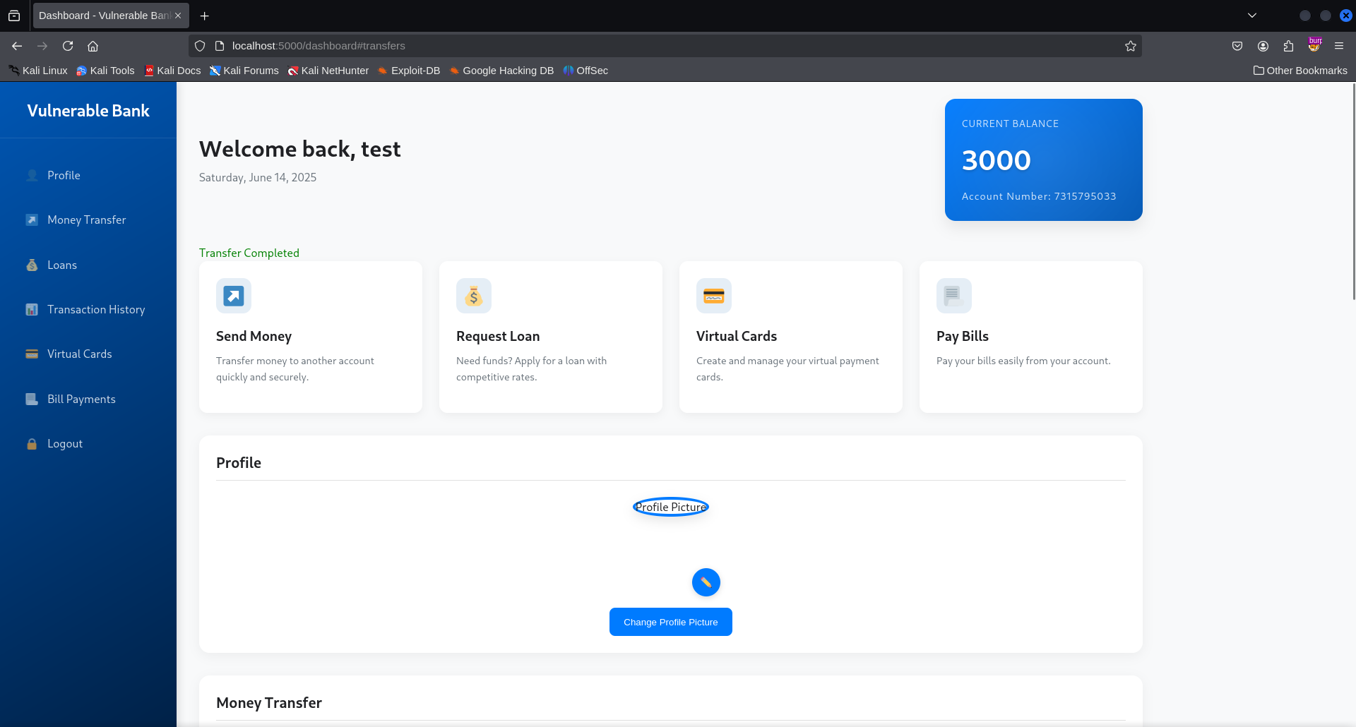 balance after negative\ntransfer