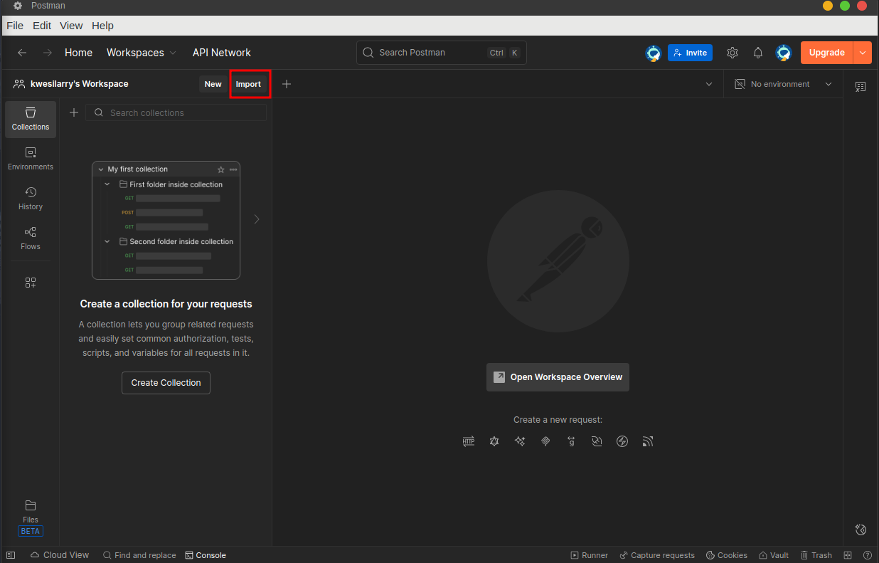 Importing openapi.json to postman